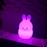Glinrui nyúl éjszakai lámpa 9 szín USB töltős asztali lámpa gyerekszobához időzítővel 8