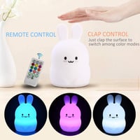 Glinrui nyúl éjszakai lámpa 9 szín USB töltős asztali lámpa gyerekszobához időzítővel 2