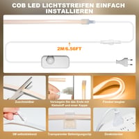 Bandă LED COB rezistentă la apă Gliztech IP67, 230V cu conectare directă, 2700K alb cald, 20 m, autoadezivă pentru exterior, controler cu siguranță dublă, pentru grădină și decor 6