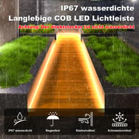 Bandă LED COB rezistentă la apă Gliztech IP67, 230V cu conectare directă, 2700K alb cald, 20 m, autoadezivă pentru exterior, controler cu siguranță dublă, pentru grădină și decor 3