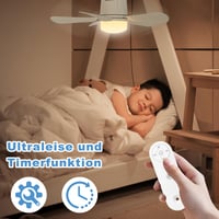 Stropný ventilátor Gliztech do exteriéru 50 cm, 20000 mAh kempingový ventilátor s batériou a svetlom, prenosné svietidlo s hákom a diaľkovým ovládaním, do altánku, na terasu, do stanu 5