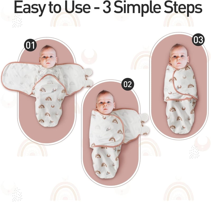 GLLQUEN BABY Pólya 0-3 hónapos babáknak, 100% bio pamut, 3 darabos szett