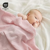 GLLQUEN BABY Puha Pamut Pólya 2 db, 95x100cm, Újszülött Takaró Fiúnak és Lánynak Sage 4
