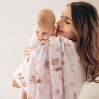 GLLQUEN BABY Puha Pamut Pólya 2 db, 95x100cm, Újszülött Takaró Fiúnak és Lánynak Sage 3