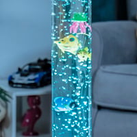 Global Gizmos 45169 Morská lampa s medúzou a morským koníkom, 90 cm, metalická modrá 7