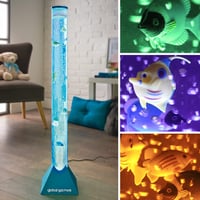 Global Gizmos 45169 Morská lampa s medúzou a morským koníkom, 90 cm, metalická modrá 5