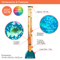 Global Gizmos 45169 Morská lampa s medúzou a morským koníkom, 90 cm, metalická modrá 2