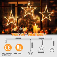 GlobaLink 3db LED Csillag Karácsonyi Dekoráció Időzítővel 45 LED 8 Mód Elemről Működő 7