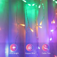 GlobaLink 400 LED Jégcsap Fényfüggöny - 10m Többszínű Fényfüzér, Bővíthető, IP44 Vízálló, 8 Világítási Mód, Kül- és Beltéri Dekoráció Karács 2