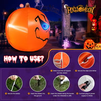 GlobaLink Decor de Halloween Gonflabil Dovleac 1,5m - Cu Iluminare LED, Ornament de Grădină Exterior-Interior, Articol de Petrecere pentru Copii 9