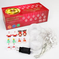 GlobaLink Karácsonyi Ablakdísz Fényfüggöny 3m 100 LED - Időzítővel, 10 Figurával, 8 Világítási Móddal, IP65 Vízálló, Beltéri-Kültéri Meleg F 6