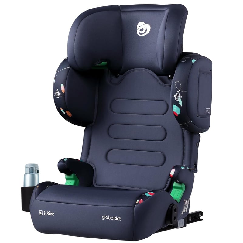globalkids Gyerekülés 15-36 kg, Isofix Rendszerrel, i-Size R129 Ülésmagasító 3,5-12 Éves Korig (100-150 cm), Állítható Kartámasz és Fejtámla