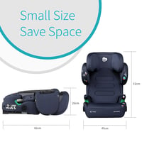 globalkids Gyerekülés 15-36 kg, Isofix Rendszerrel, i-Size R129 Ülésmagasító 3,5-12 Éves Korig (100-150 cm), Állítható Kartámasz és Fejtámla 6
