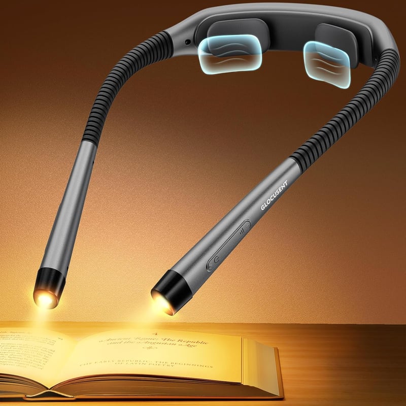 Glocusent Ergonomikus Nyaklámpás Olvasólámpa 1600mAh Akkumulátorral 5 Fényerősség