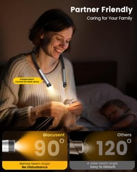 Glocusent Ergonomikus Nyaklámpás Olvasólámpa 1600mAh Akkumulátorral 5 Fényerősség 6