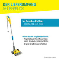 Gloria FineCut 230V Elektromos Fűszegély- és Gyepvágó - 25 cm Vágásszélesség - Robotfűnyíró Kiegészítő - Csendes és Könnyű Kis Kertekhez 4