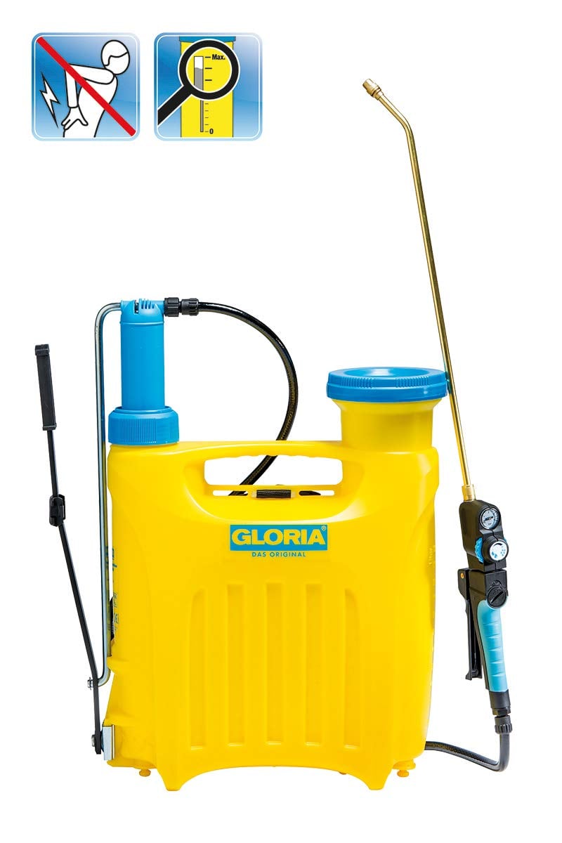 Chrbtový postrekovač Gloria Hobby 1200 s 12-litrovou nádržou, regulátorom tlaku a polstrovanými popruhmi, ručný piestový, pre záhradu a poľnohospodárstvo