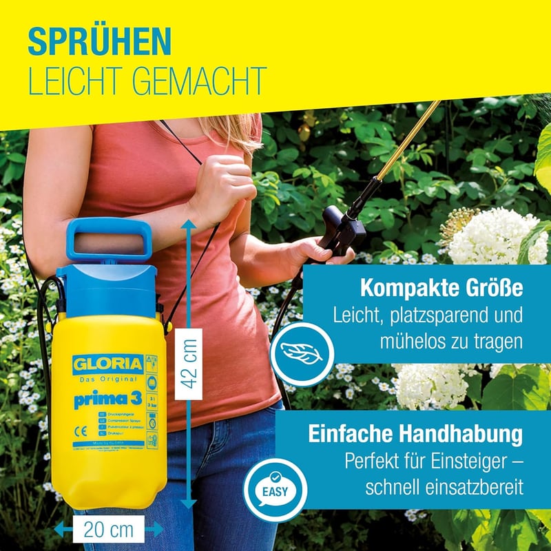 Gloria Pressure Sprayer 3L Kerti Permetezőgép Sárgaréz Fúvókával - 3L sprayer