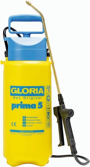 Tlakový postrekovač Gloria Prima 5 s nastaviteľnou mosadznou tryskou – 5 litrový