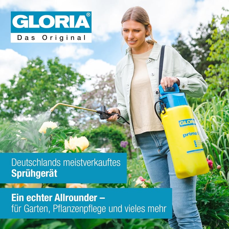 Gloria Prima 5 Literes Nyomásos Permetezőflakon Sárgaréz Fúvókával