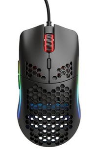 Herná myš Glorious Model O- – Ľahká 58 g, matná čierna, RGB, senzor Pixart 3360, dizajn včelieho plástu, obojručná, kábel Paracord 2