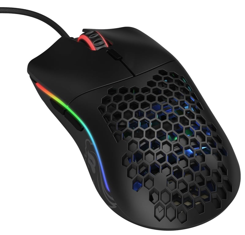 Glorious Model O- Kompaktná káblová herná myš – 58 g ľahký dizajn s otvormi v tvare včelieho plástu, RGB, senzor Pixart 3360, obojručný dizajn, spínače Omron, matná čierna