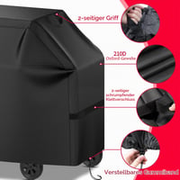 Husă pentru grătar GLOSKIN, material Oxford 210D impermeabil, husă de protecție pentru grătar rezistentă la UV și la rupere, dimensiune universală 145 x 61 x 117 cm 6