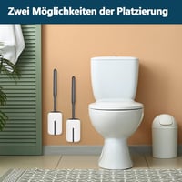 GLOWBAL szilikon WC kefe tartóval, gyors tisztításhoz, fekete 5