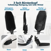 GLOWBAL szilikon WC kefe tartóval, gyors tisztításhoz, fekete 3