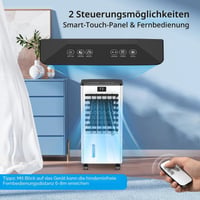 GLOWITE Prijenosni klima uređaj 60W, 3 načina rada i 3 brzine, 12-satni timer, 4 uloška za led, oscilacija, s ekranom, isparivački hladnjak zraka H 8