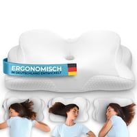 Glückstoff ergonómikus memóriahab párna nyakpárna nyakgörgő oldalt alvóknak fehér 1