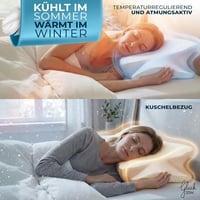 Glückstoff Ortopédikus Memóriahabos Nyakpárna Ergonomikus Fejpárna Minden Alvási Pozícióhoz 5