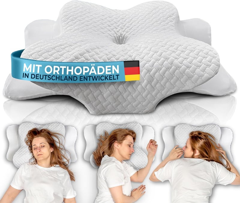 Glückstoff Ortopédikus Memóriahabos Nyakpárna Ergonomikus Fejpárna Minden Alvási Pozícióhoz