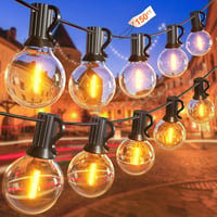 GLUROO 45m Kültéri Fényfüzér G40 LED Izzóval Meleg Fehér Vízálló 1