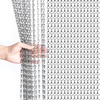Gluwoer Alumínium Légyháló Függöny 90x200 cm - Szürke Láncos Rovarfüggöny Teraszajtóra, Könnyen Szerelhető Szúnyogháló, Modern Fémláncos Rov 1