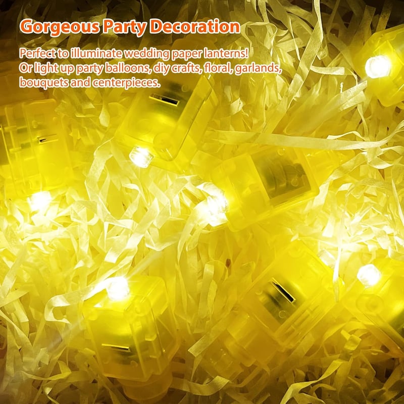 GLY075 LED Lampion Világítás 30db - Meleg Fehér Elemes Mini Lámpák Papírlámpásokhoz, Esküvőre, Partikra, Karácsonyi Dekorációhoz - Energiata