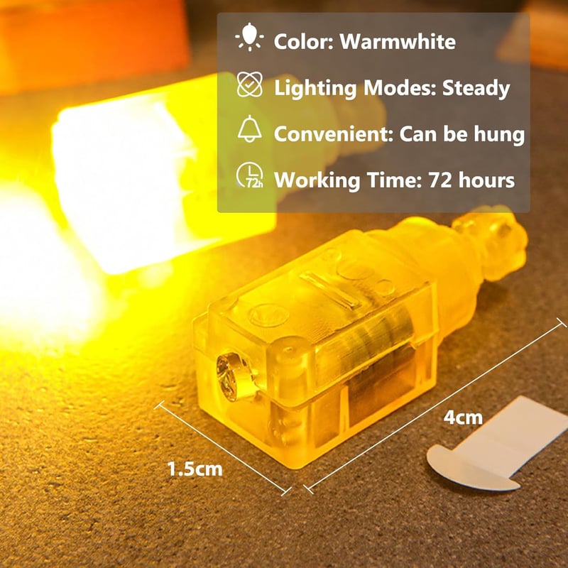 GLY075 LED Lampion Világítás 30db - Meleg Fehér Elemes Mini Lámpák Papírlámpásokhoz, Esküvőre, Partikra, Karácsonyi Dekorációhoz - Energiata