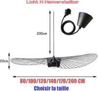 GLZXMQBP Vertigo Függőlámpa 100cm Fekete, Modern Vintage Csillár Nappalihoz - 100cm, Black 5