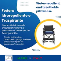 Pernă de șezut anti-escare GM din spumă cu memorie și poliuretan pentru scaun cu rotile, scaun obișnuit și cărucior, gri, 40 x 40 x 9 cm, fabricată în Italia 3