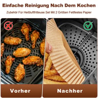 GMISUN Airfryer Kiegészítő Szett 14 részes Ninja Heißluftfritteuse 10,4L-es készülékhez - Pergamenpapír, Grillrács, Szilikon Süteményformák 5