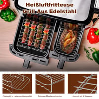 GMISUN Airfryer Kiegészítő Szett 14 részes Ninja Heißluftfritteuse 10,4L-es készülékhez - Pergamenpapír, Grillrács, Szilikon Süteményformák 6