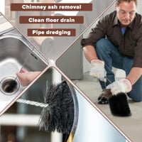GMMG Kefa na komín, kefa na dymovod, priemer 150 mm / 180 mm, s 2 flexibilnými tyčami na čistenie komína, dĺžka 170 mm 7