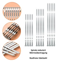 GMMH Profi BBQ Rozsdamentes Acél Grillnyárs 20 db – Extra Széles 1 cm, Extra Erős 2 mm Vastag, 50 cm Hosszú – Húsnyárs, Saslik, Kebab Nyárs 5