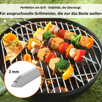 GMMH Profi BBQ Rozsdamentes Acél Grillnyárs 20 db – Extra Széles 1 cm, Extra Erős 2 mm Vastag, 50 cm Hosszú – Húsnyárs, Saslik, Kebab Nyárs 4
