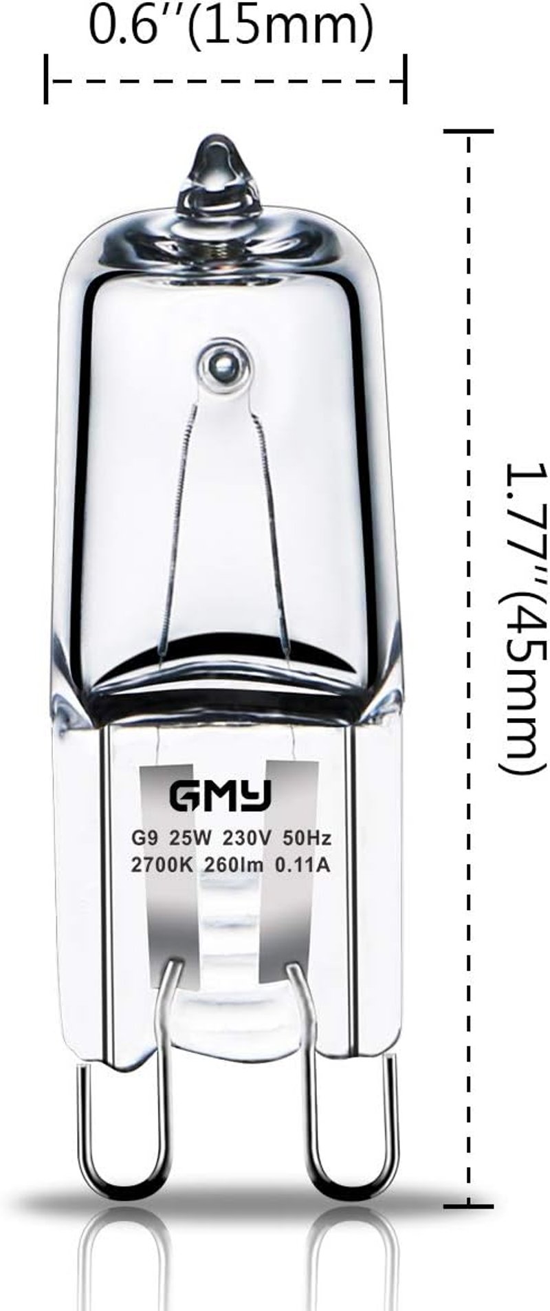 GMY 25W G9 Halogén Sütőlámpa 300°C Hőálló 4db Mikróhullámú Sütőhöz - 25W 4PACK