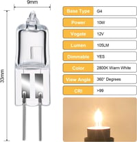 GMY G4 Halogén Izzó 20W 12V Meleg Fehér 2800K 12 Darab Szett 2