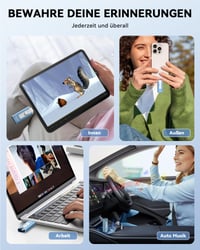 USB kľúč GNASEET 256 GB, 4 v 1 fotobackup pendrive USB 3.0, modrý 7