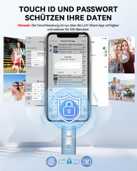 USB kľúč GNASEET 256 GB, 4 v 1 fotobackup pendrive USB 3.0, modrý 6