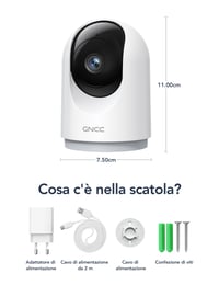 GNCC 2K 3MP Wi-Fi Beltéri Biztonsági Kamera 2,4/5GHz Dual-Band Éjjellátó Fehér 2 db-os Csomag 9