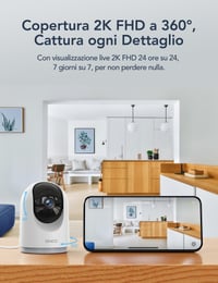 GNCC 2K 3MP Wi-Fi Beltéri Biztonsági Kamera 2,4/5GHz Dual-Band Éjjellátó Fehér 2 db-os Csomag 5